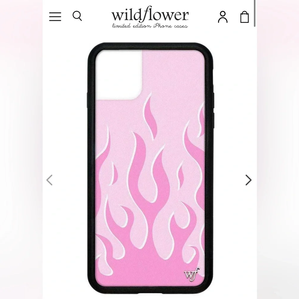 Wildflower Phone Case- iPhone 11 Pro Max Case Limited Edition Pink Flames Used - Picture 1 of 9